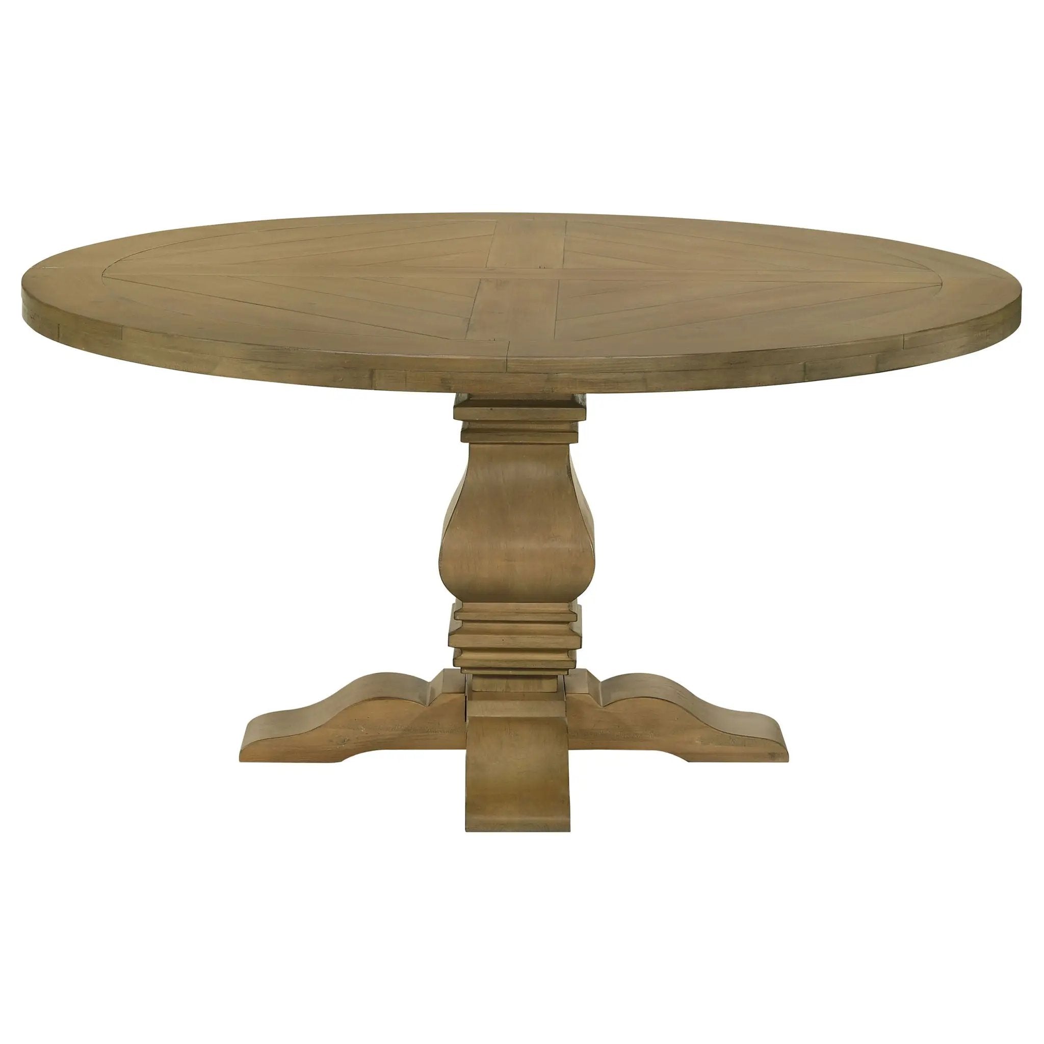 Florence Round 60-inch Wood Dining Table Rustic Honey by Unique Piece Furniture