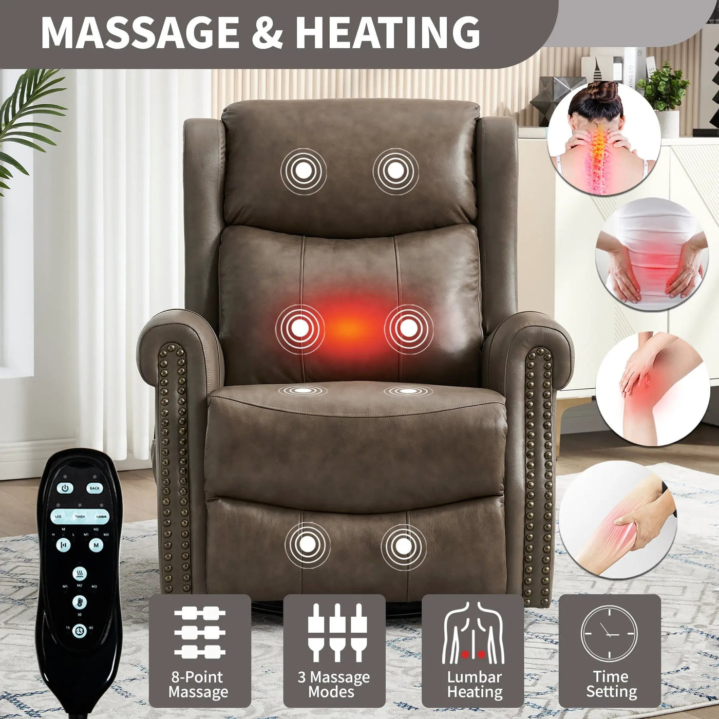 Heat Massage Manual Recliner Chair by HouseOfZazla