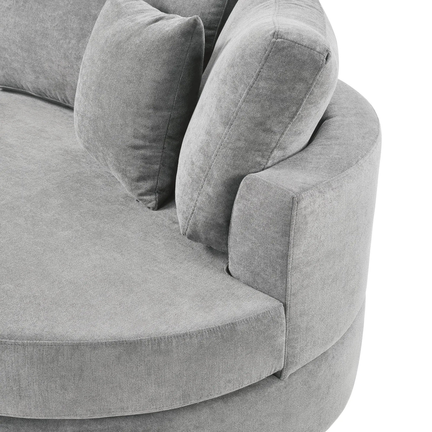 Modern 3 Seater Upholstered Sofa With Curved Design by HouseOfZazla