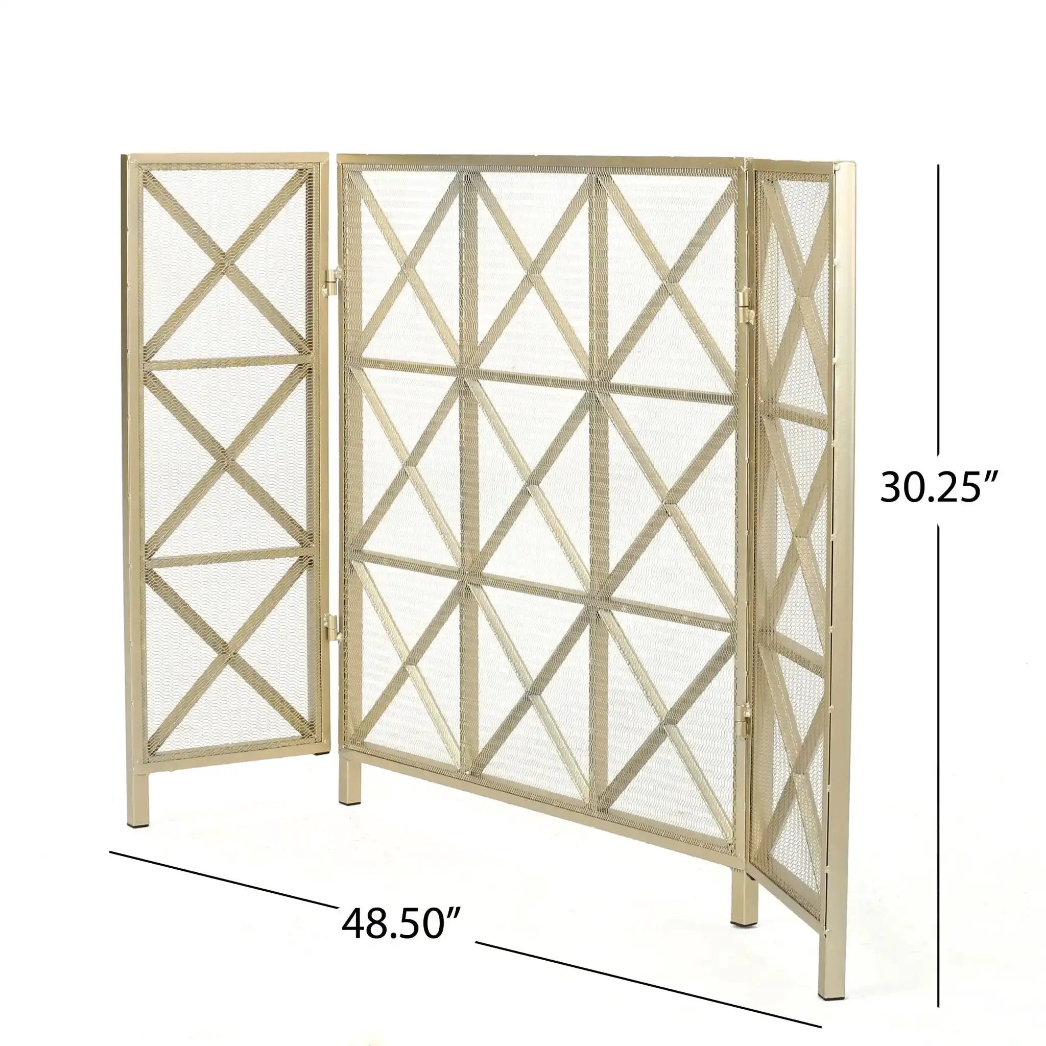 Margaret - 3 Panel Fireplace Screen Iron by HouseOfZazla