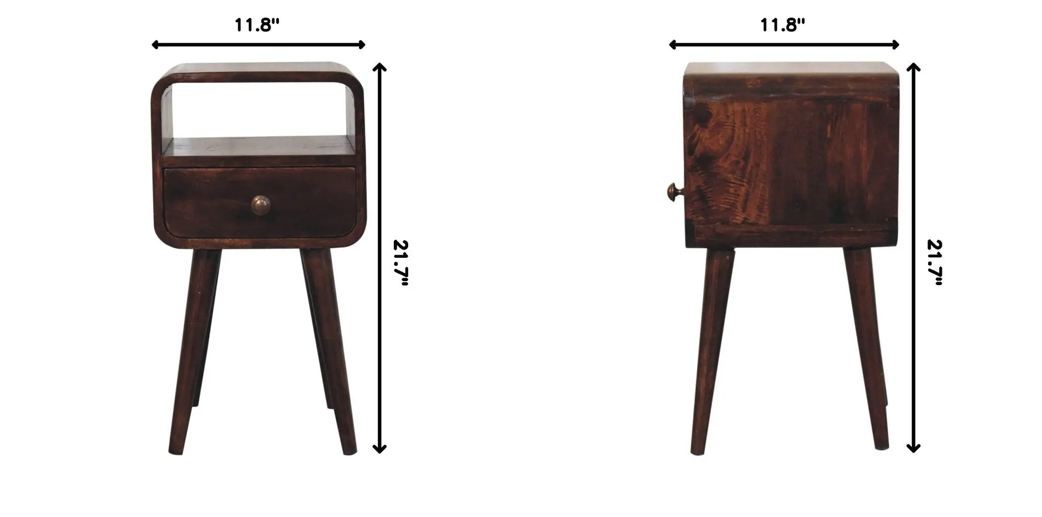 Mini Curve Open Bedside Nightstand by HouseOfZazla