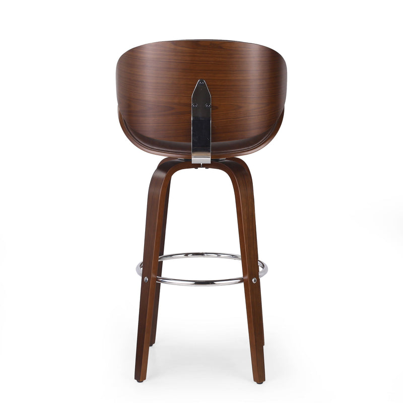 Lumos Mid Century Modern Upholstered Swivel Barstool by HouseOfZazla