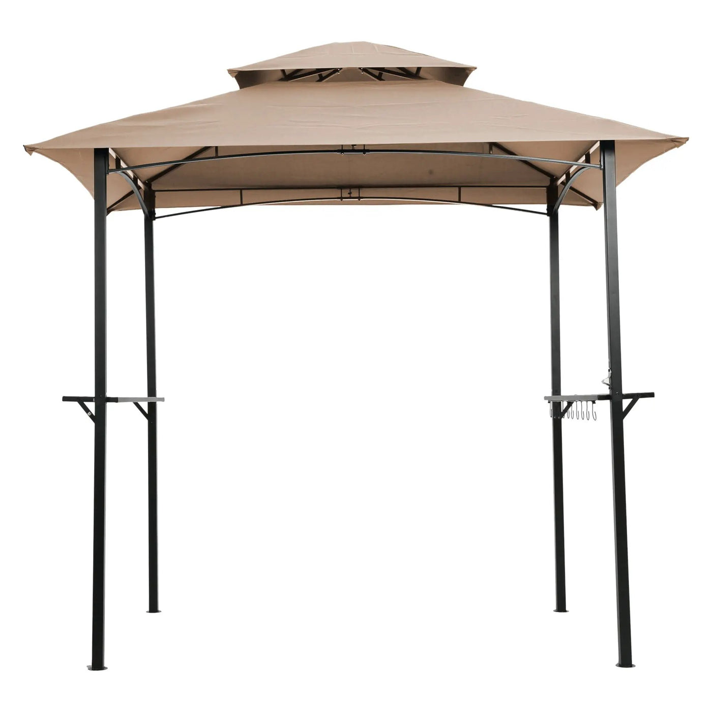 Outdoor Grill Gazebo With Double Tier Soft Top Canopy, Steel Frame, Bar Counters & Hook by Unique Piece Furniture