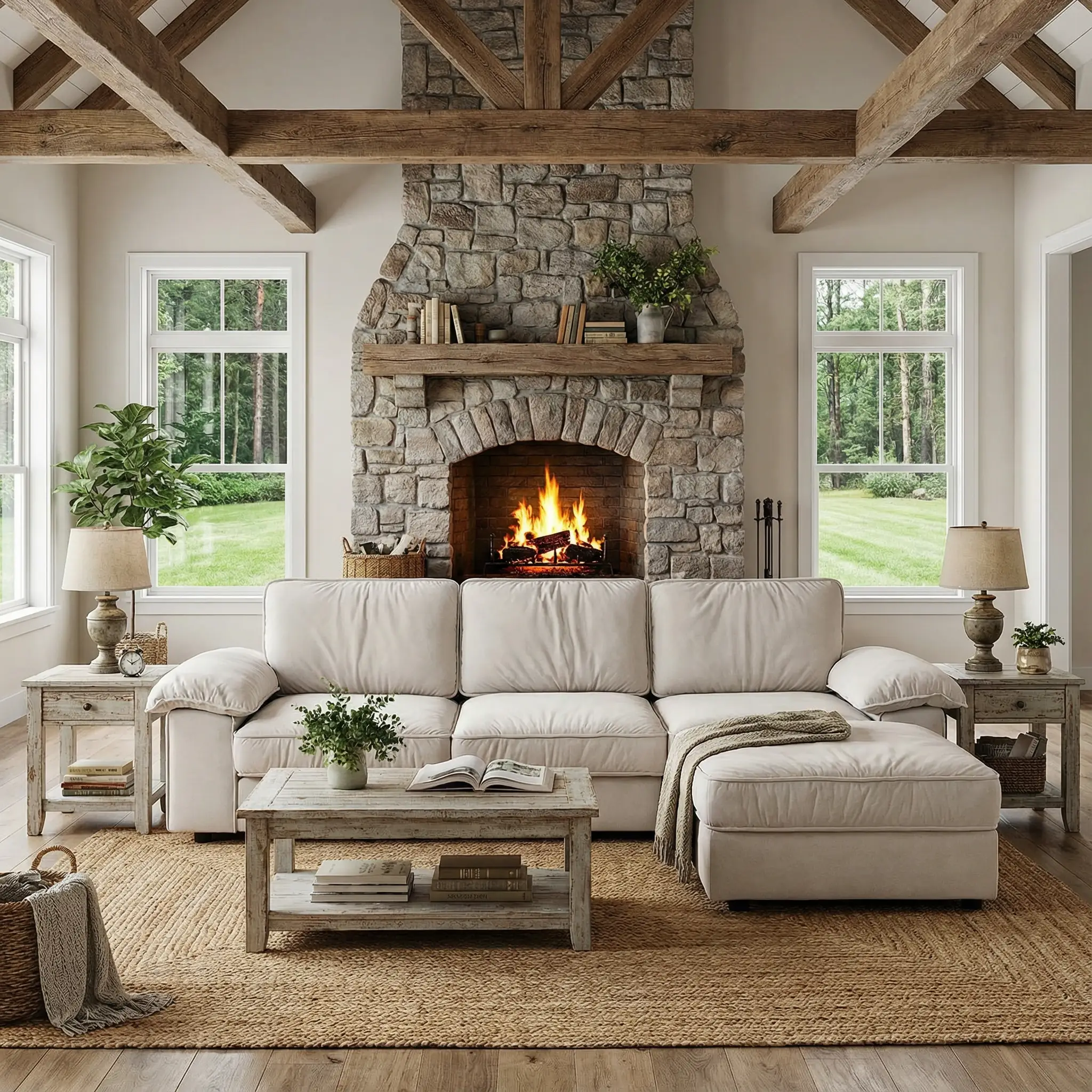 Modern L-Shaped Sectional Sofa with Ottoman - 105.5 Inch by HouseOfZazla