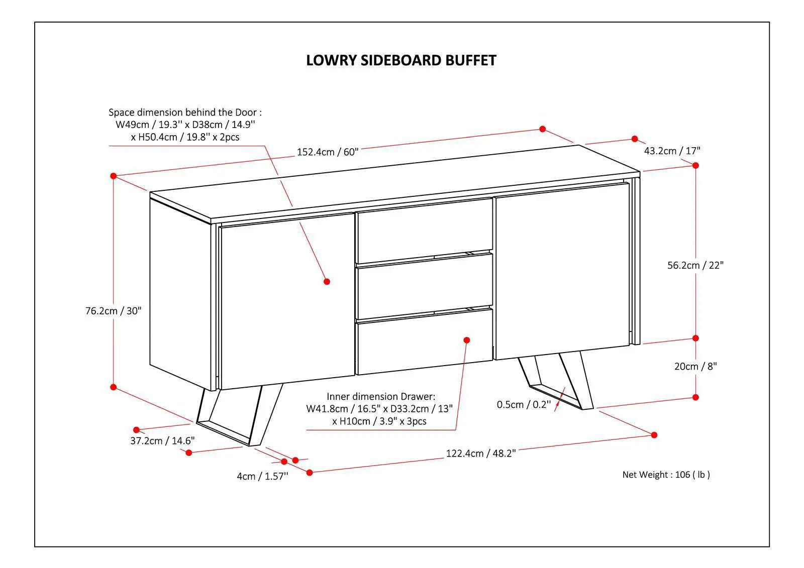 Lowry - Modern Industrial Sideboard Buffet by Unique Piece Furniture