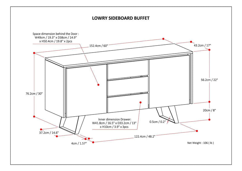 Lowry - Handcrafted Sideboard Buffet by HouseOfZazla