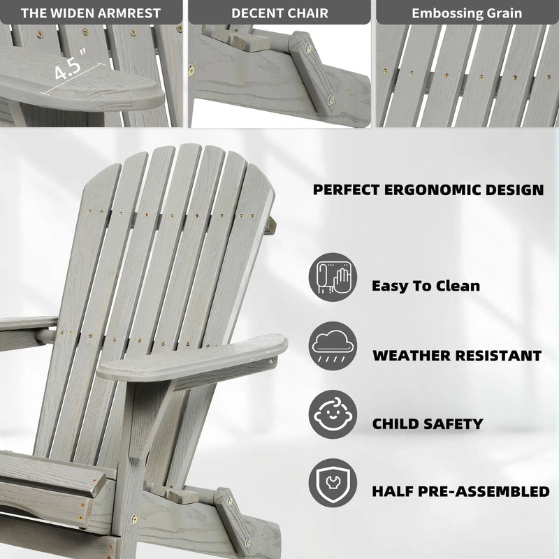 Lounge Patio Chair For Garden Outdoor Wooden Folding Adirondack Chair (Set of 2) Solid Cedar Wood Lounge Patio Chair For Garden by Unique Piece Furniture