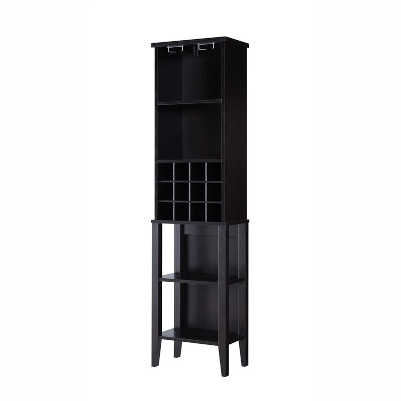 Wooden Wine Bottle Rack Metal Wine Glass Rack Four Shelves - Red Cocoa / Espresso by HouseOfZazla