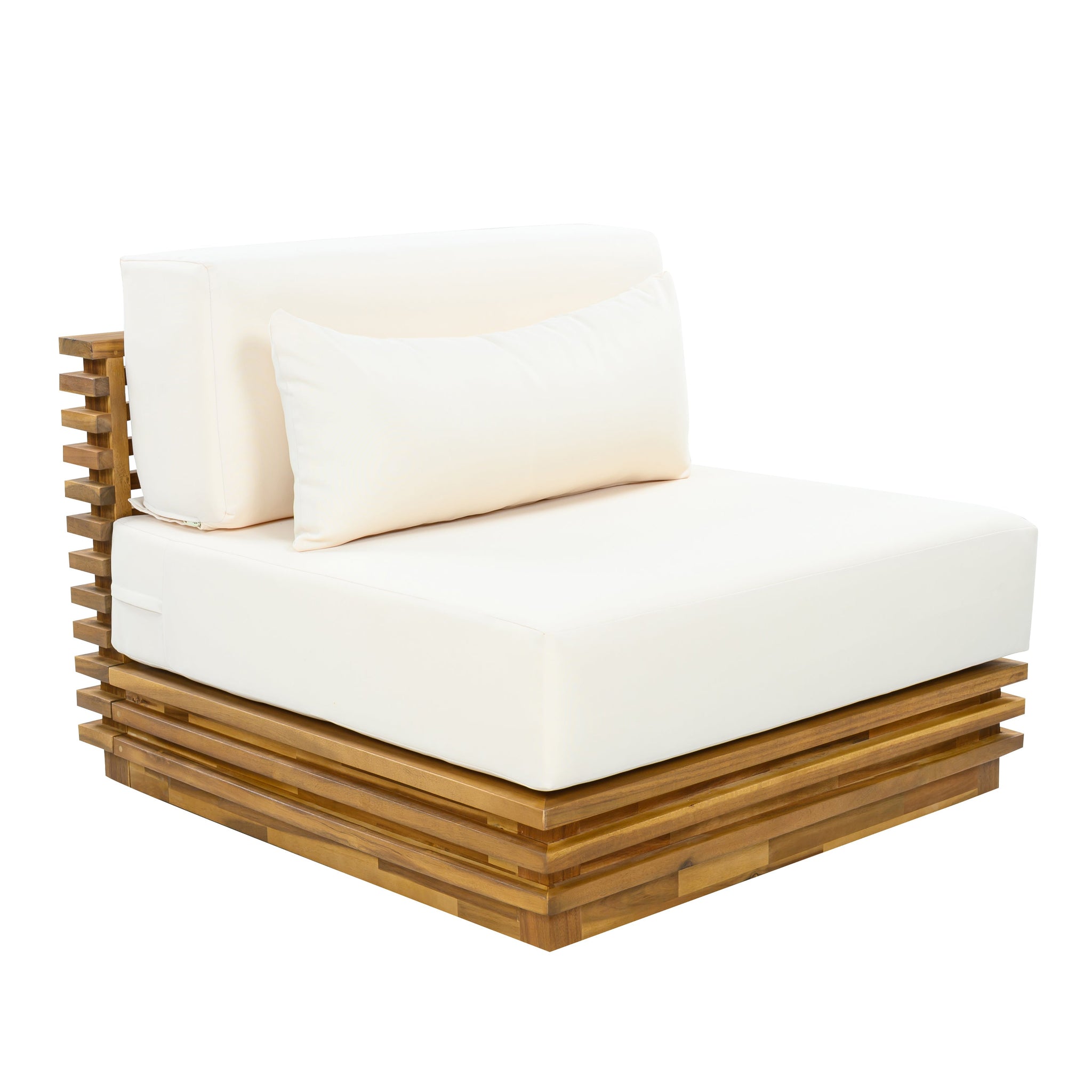 Oversized Outdoor Club Chair with Acacia Wood Frame by HouseOfZazla