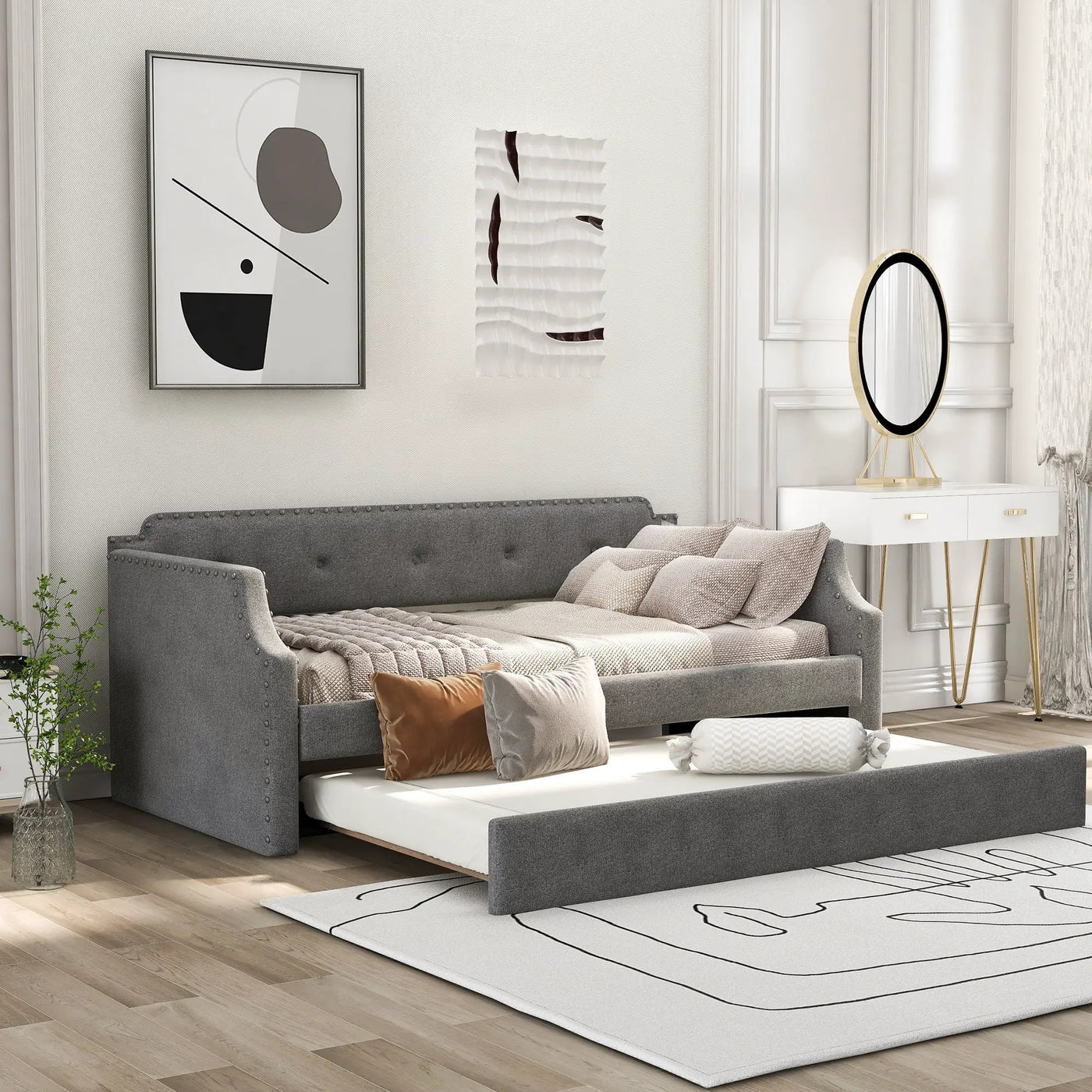 Upholstered Daybed With Trundle by HouseOfZazla