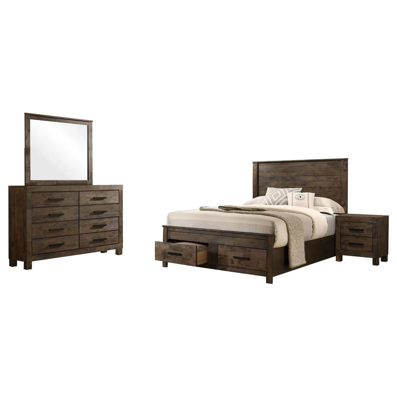 Woodmont 4-piece Eastern King Bedroom Set Golden Brown by Unique Piece Furniture