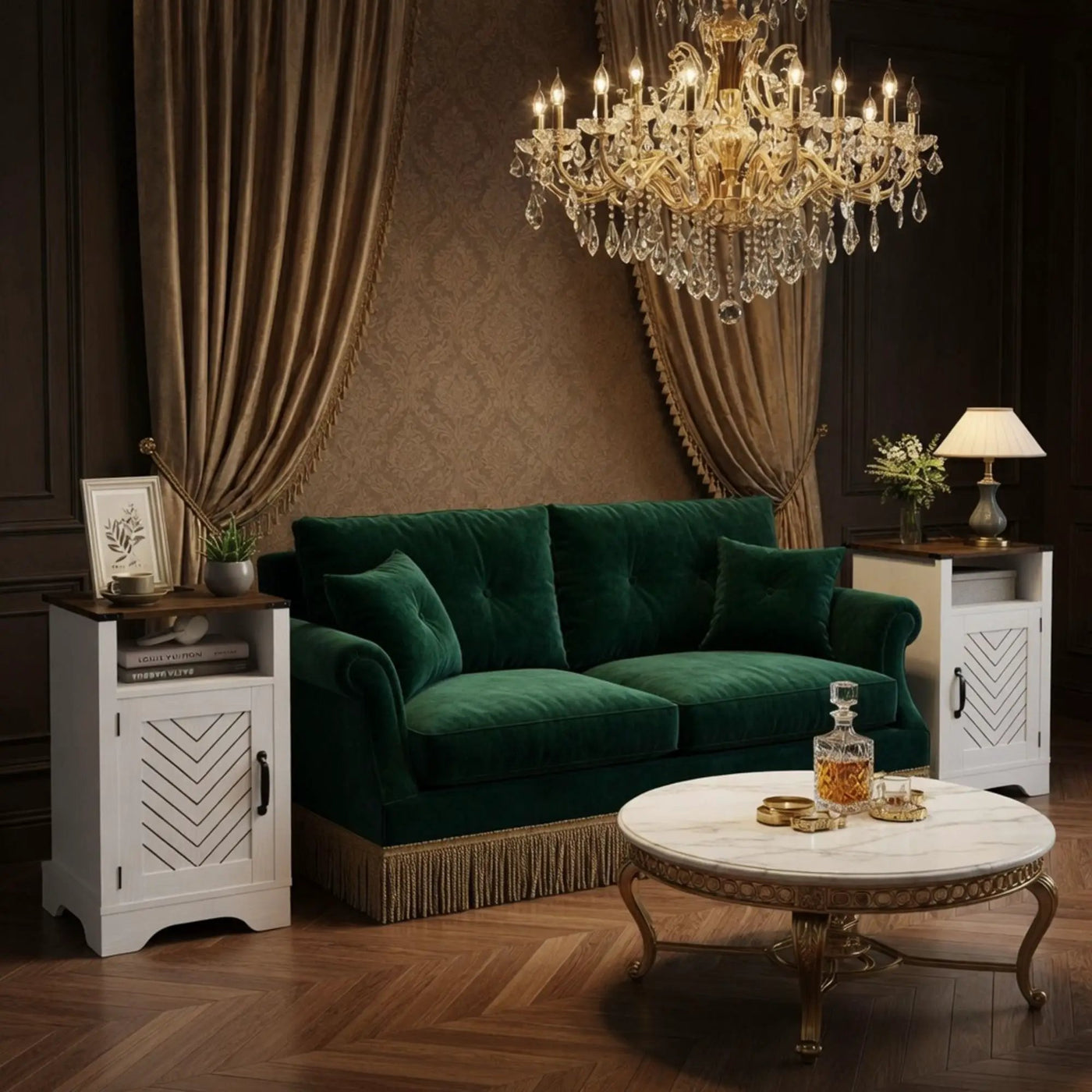 Farmhouse Nightstand With Charging Station & Storage by HouseOfZazla