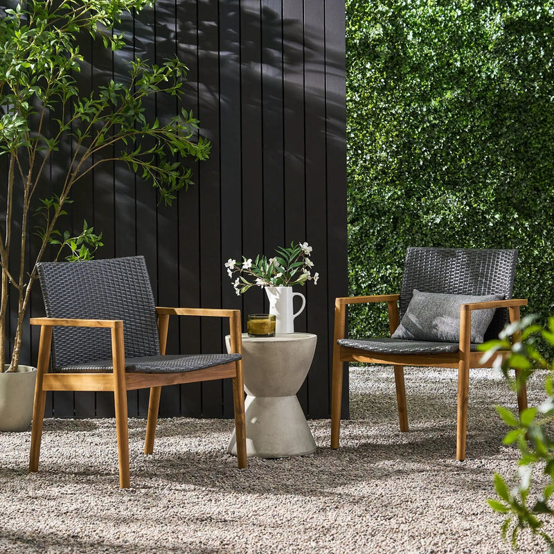 Tranquilize Outdoor Wooden Club Chair Set of 2 - Light Brown by HouseOfZazla