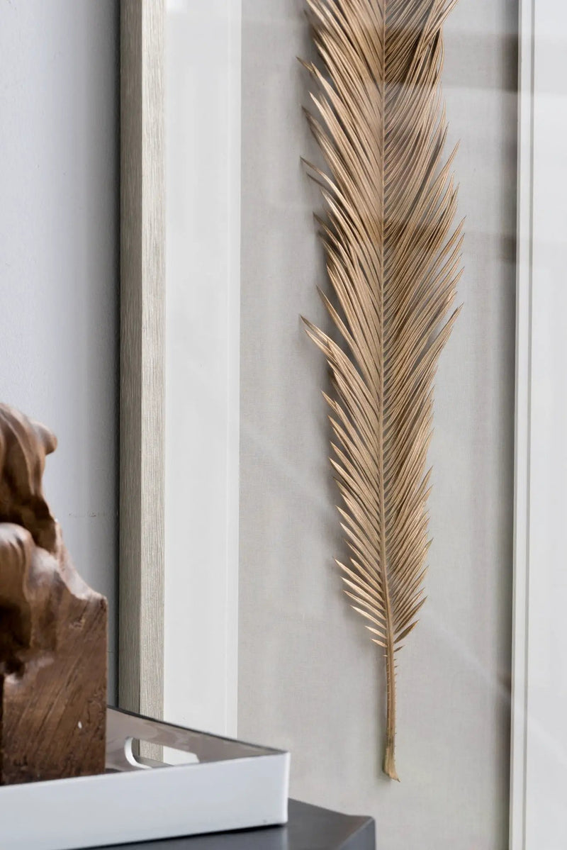 Leaf Framed Wall Art, Wall Decor For Living Room Dining Room Office Bedroom - Gold by Unique Piece Furniture