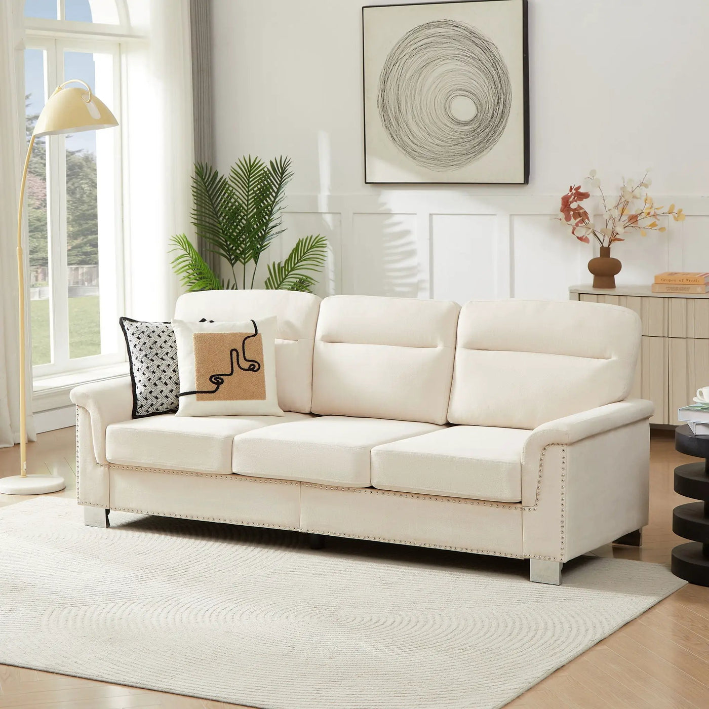 3 Seater Elegant Stationary Sofa by HouseOfZazla