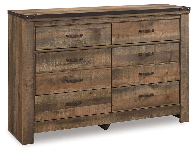 Trinell - Six Drawer Dresser - 61.34" x 15.98" x 42.99" - Brown Dark by Unique Piece Furniture