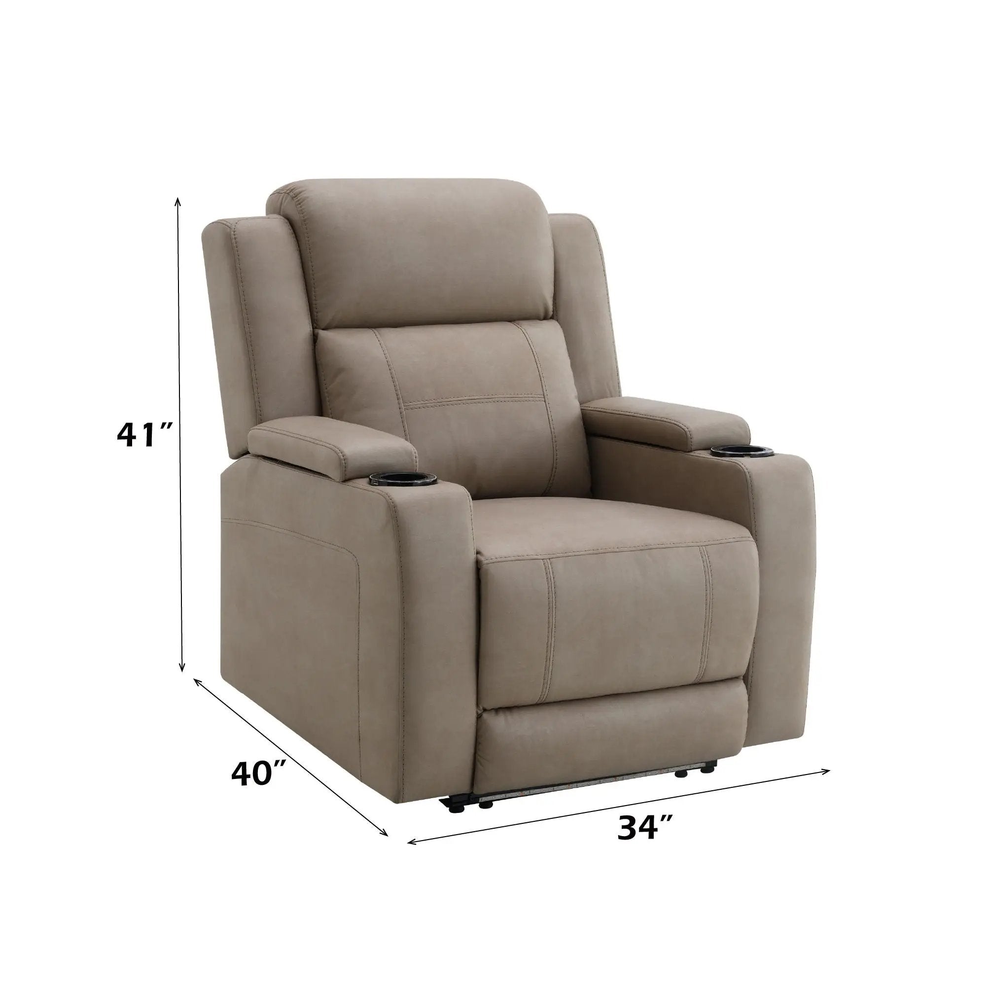 Lugo - Power Motion Recliner With Cup Holder - Camel by Unique Piece Furniture