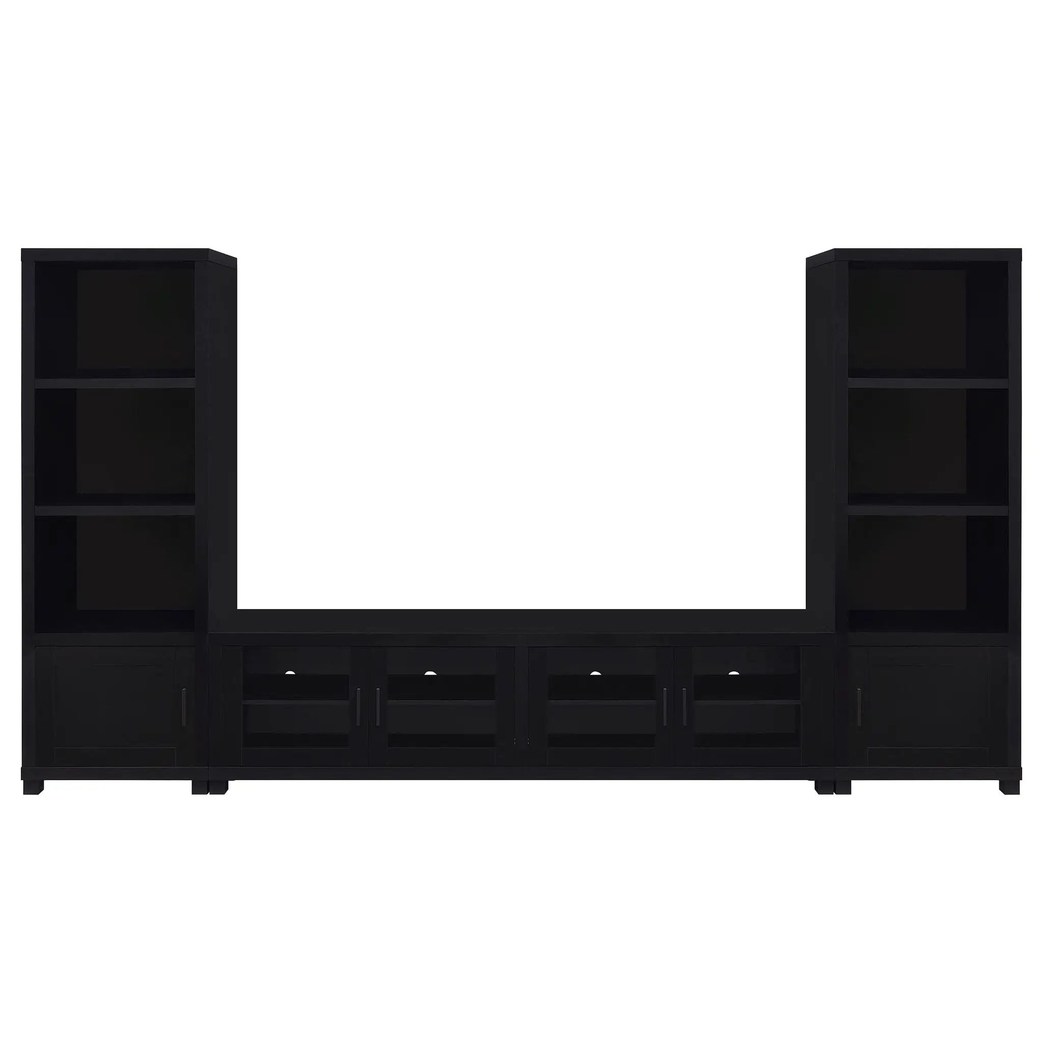 Arnaud - 3 Piece TV Stand Set With Storage - Black