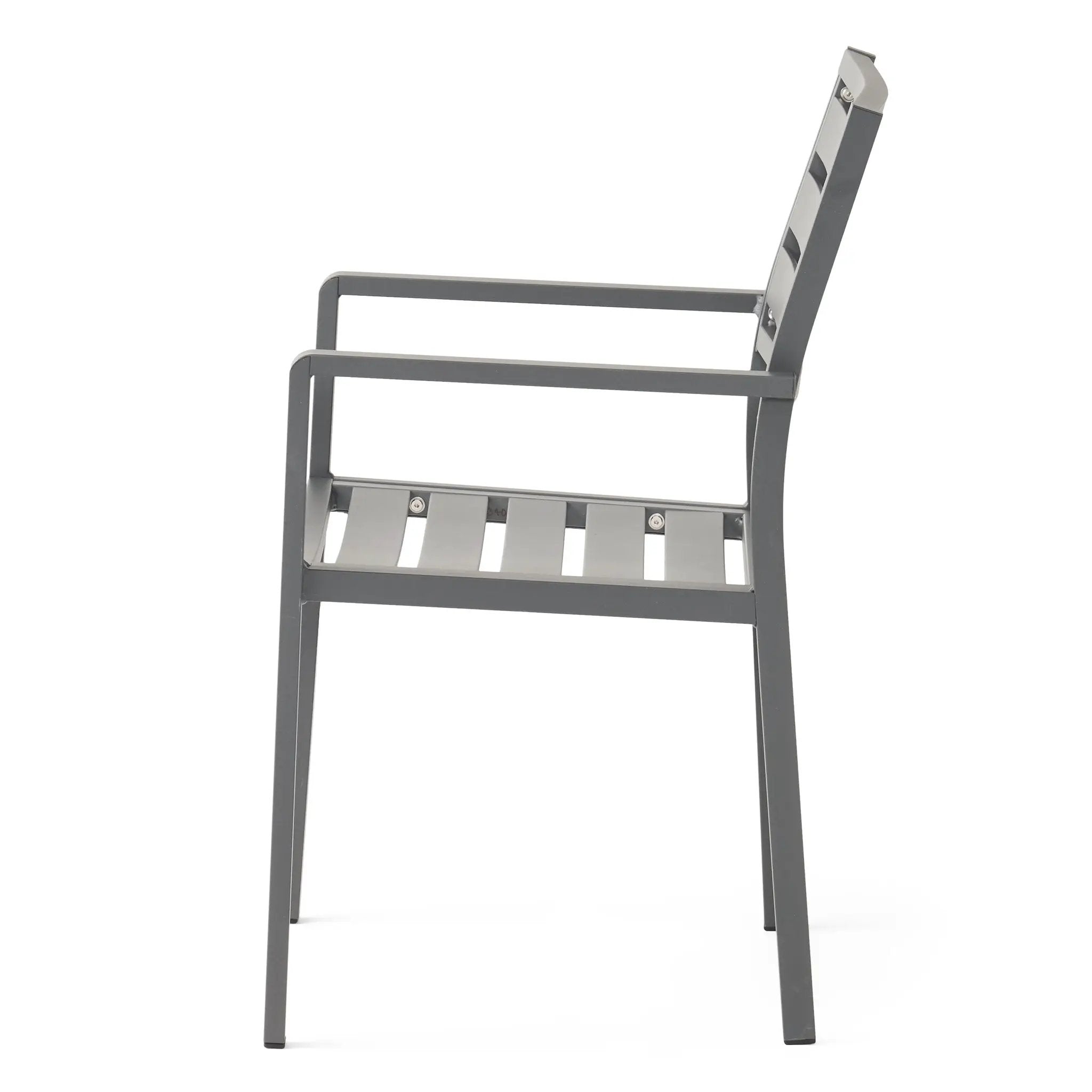 Outdoor Modern Aluminum Dining Chair (Set of 2), Gun Metal Gray by HouseOfZazla