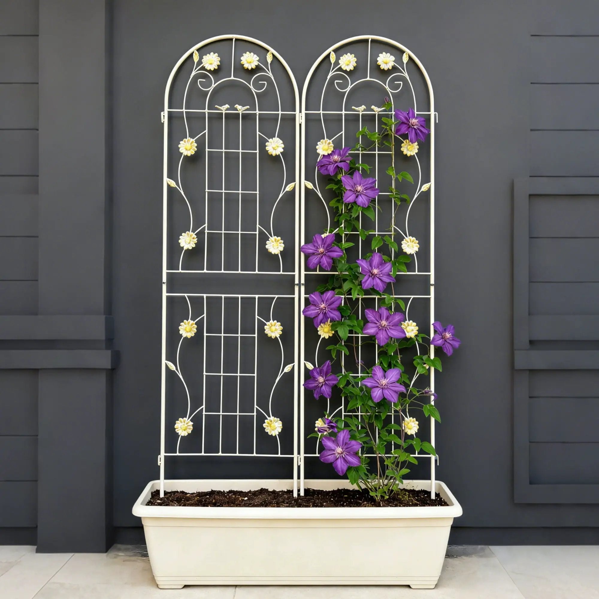 Metal Garden Trellis Rustproof Trellis For Climbing Plant Outdoor Flower Support by HouseOfZazla