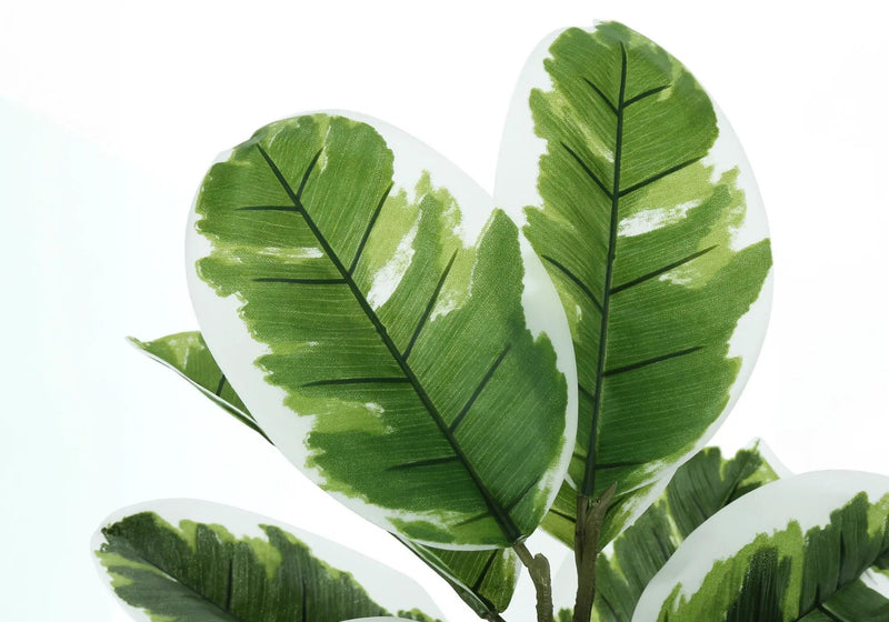 27" Tall, Artificial Plant, Rubber, Indoor, Faux, Fake, Table, Greenery, Potted, Real Touch, Decorative - Green / Black by Unique Piece Furniture