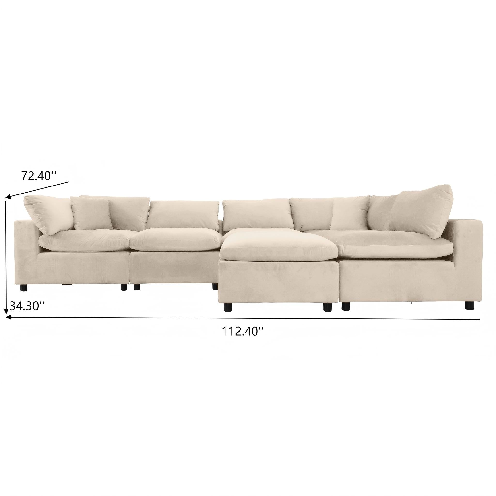 Hayward - Modular Sectional Sofa - Ivory by HouseOfZazla