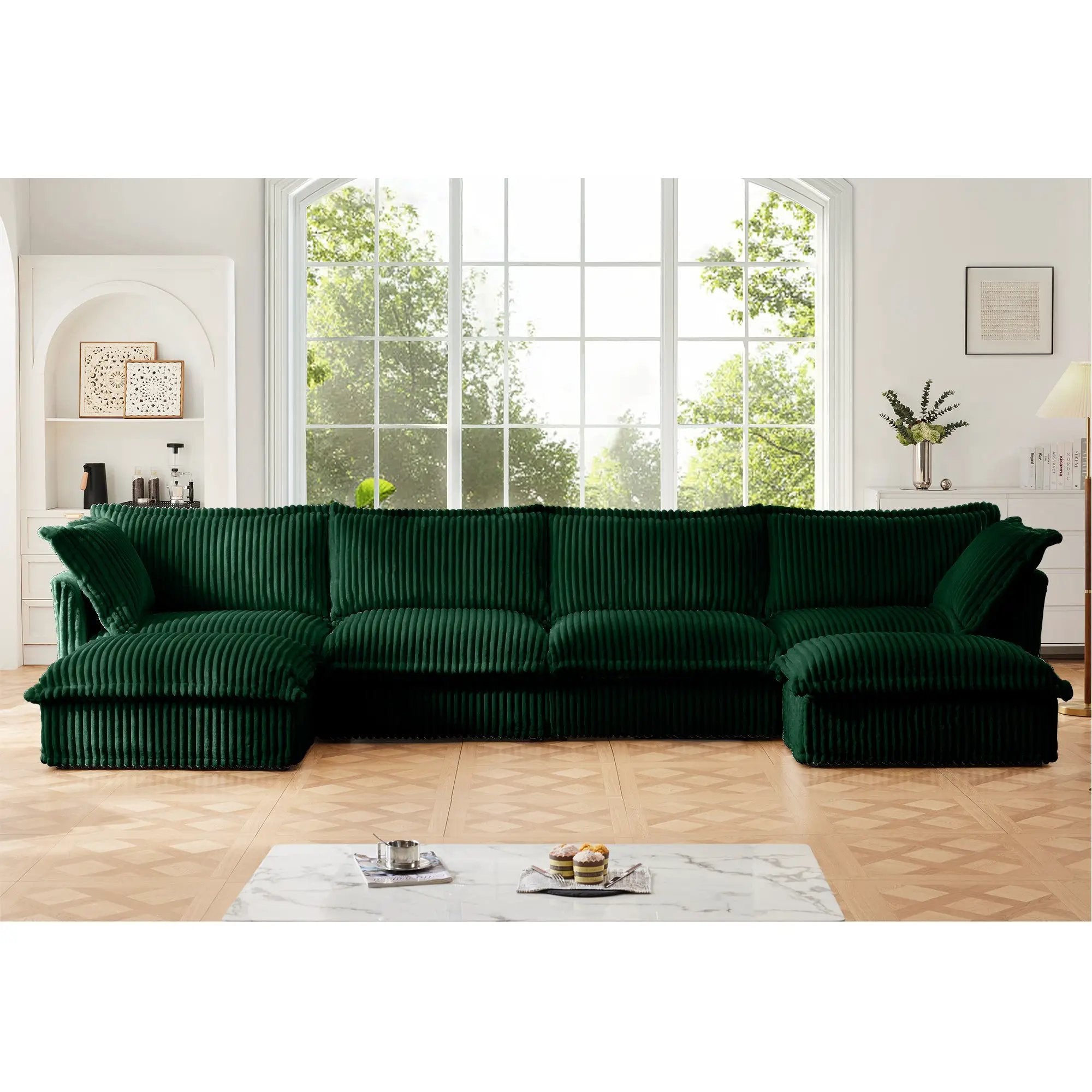 Slipcovered U Shape Sectional Sofa by HouseOfZazla