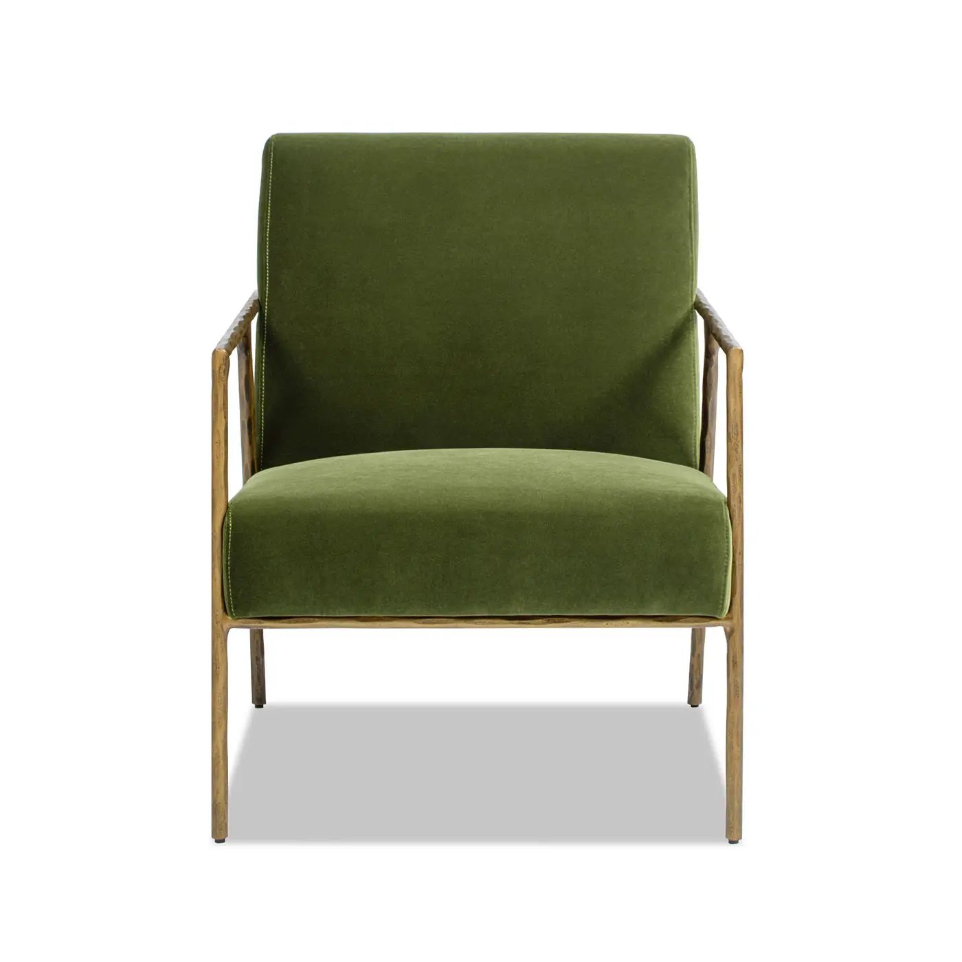 Aerin - Hammered Brass Upholstered Accent Arm Chair by Unique Piece Furniture
