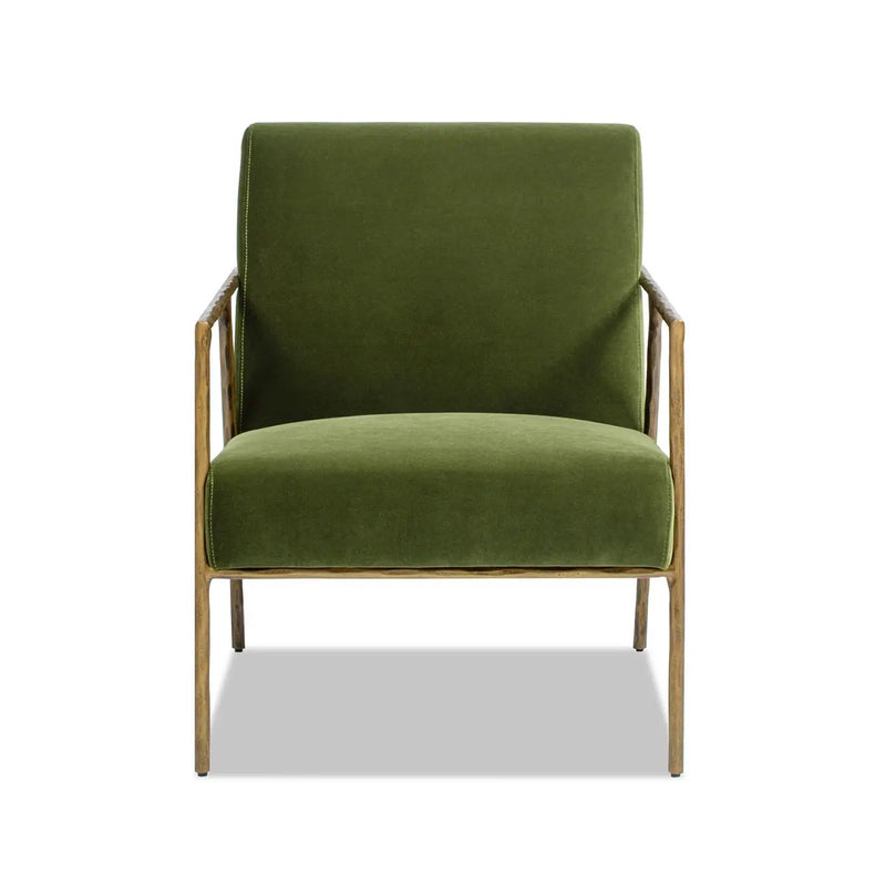 Aerin - Hammered Brass Upholstered Accent Arm Chair by Unique Piece Furniture