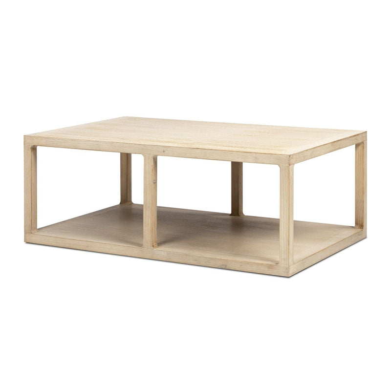 Ellis - Open Frame Coffee Table With Lower Shelf - Natural by HouseOfZazla