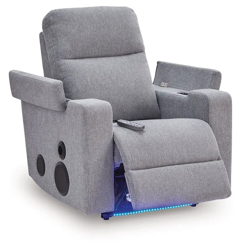 Pineland - Glider Power Recliner With Audio System - Pewter by Unique Piece Furniture