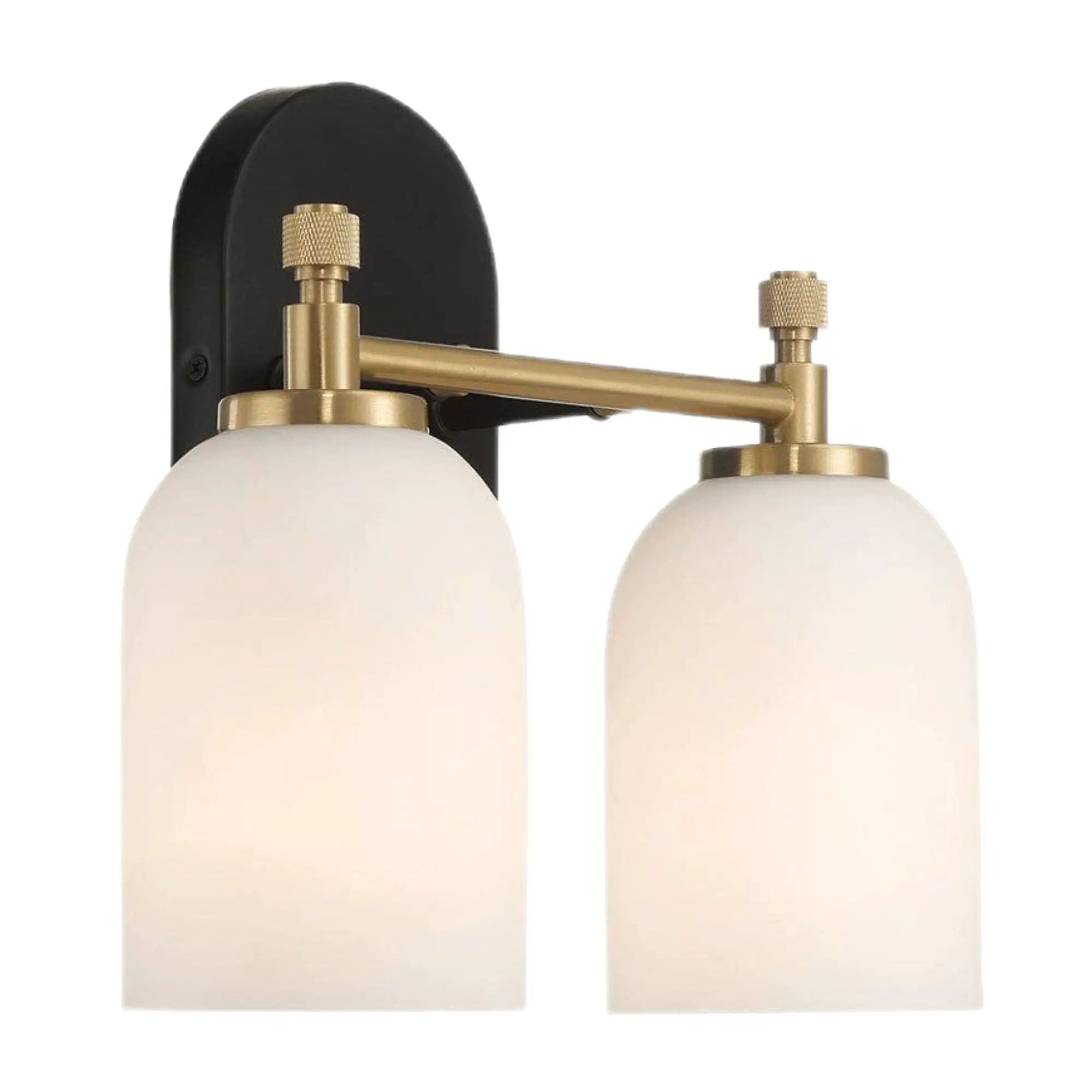 Vortex - 2 Lights Vanity In Style For Over Bathroom Mirror Wall Sconce - Black / Gold / White by HouseOfZazla