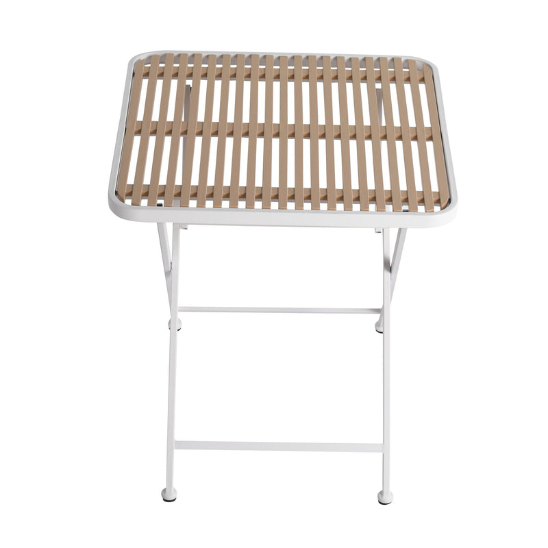 Modern Folding Square Table, Water Proof And Wear Resistant - Apricot / White by HouseOfZazla