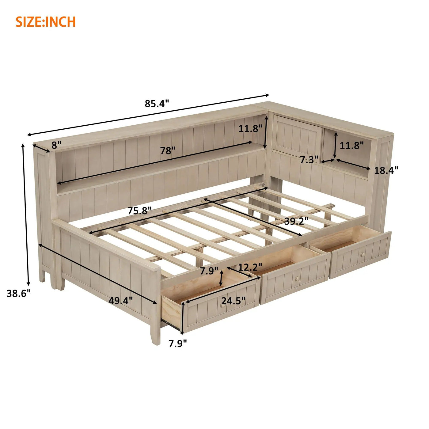 Daybed With Storage Shelves by Unique Piece Furniture
