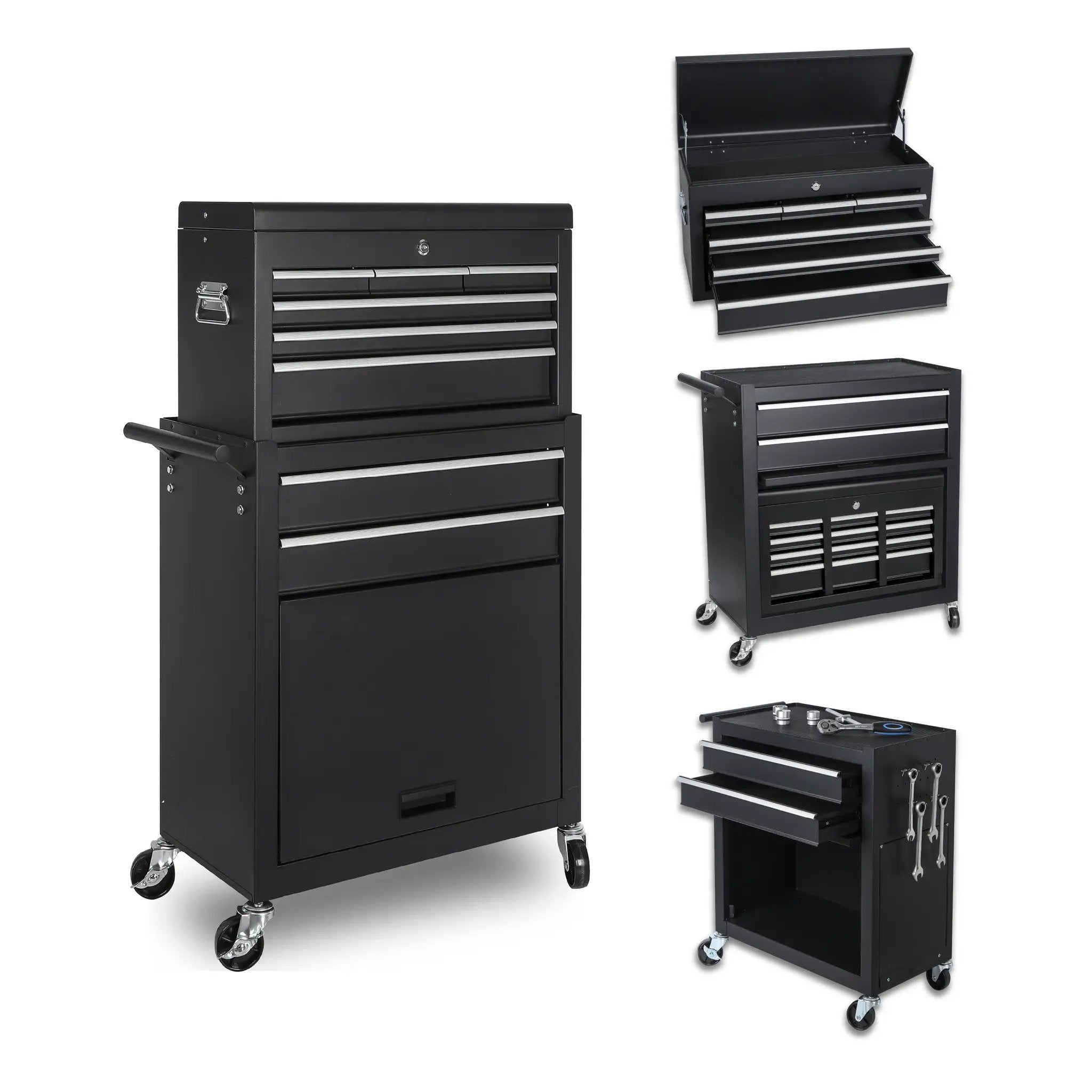 8-Drawer Rolling Tool Storage Cabinet with Detachable Top by HouseOfZazla