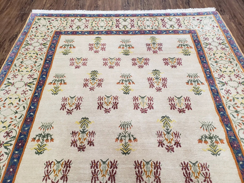 Tufenkian Rug 5.9 x 8.6, Tibetan Nepalese Rug, Hand Knotted, Soft Shiny Wool, Repeated Motifs, Contemporary Modern, Area Rug 6x9, Vintage by Jewel Rugs