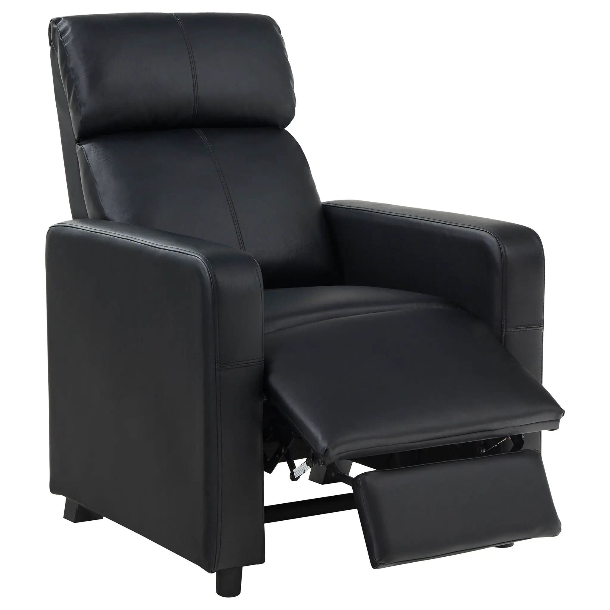 Toohey Upholstered Home Theater Push Back Recliner Black by Unique Piece Furniture
