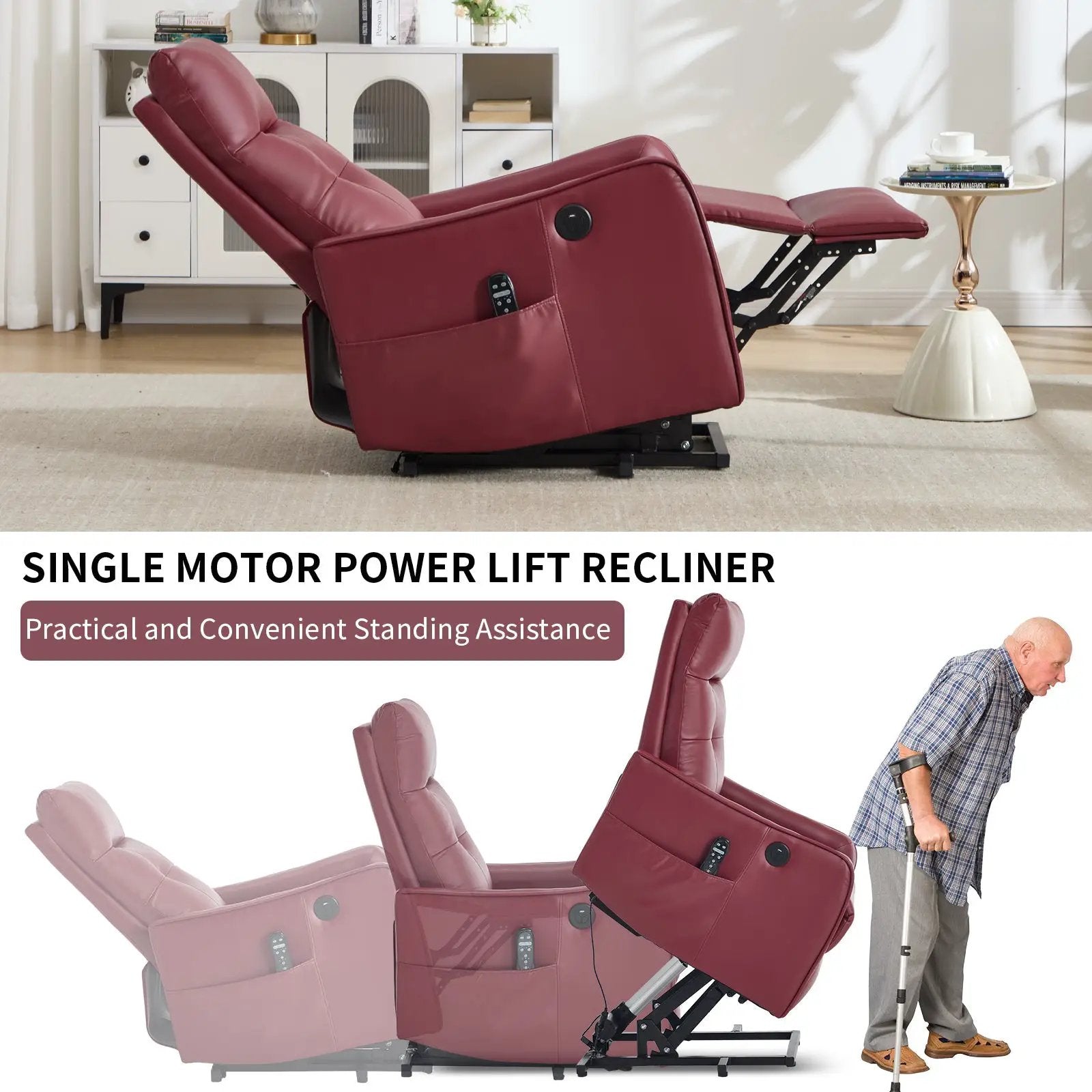 Comfortmax Single Motor Lift Recliner Chair by HouseOfZazla