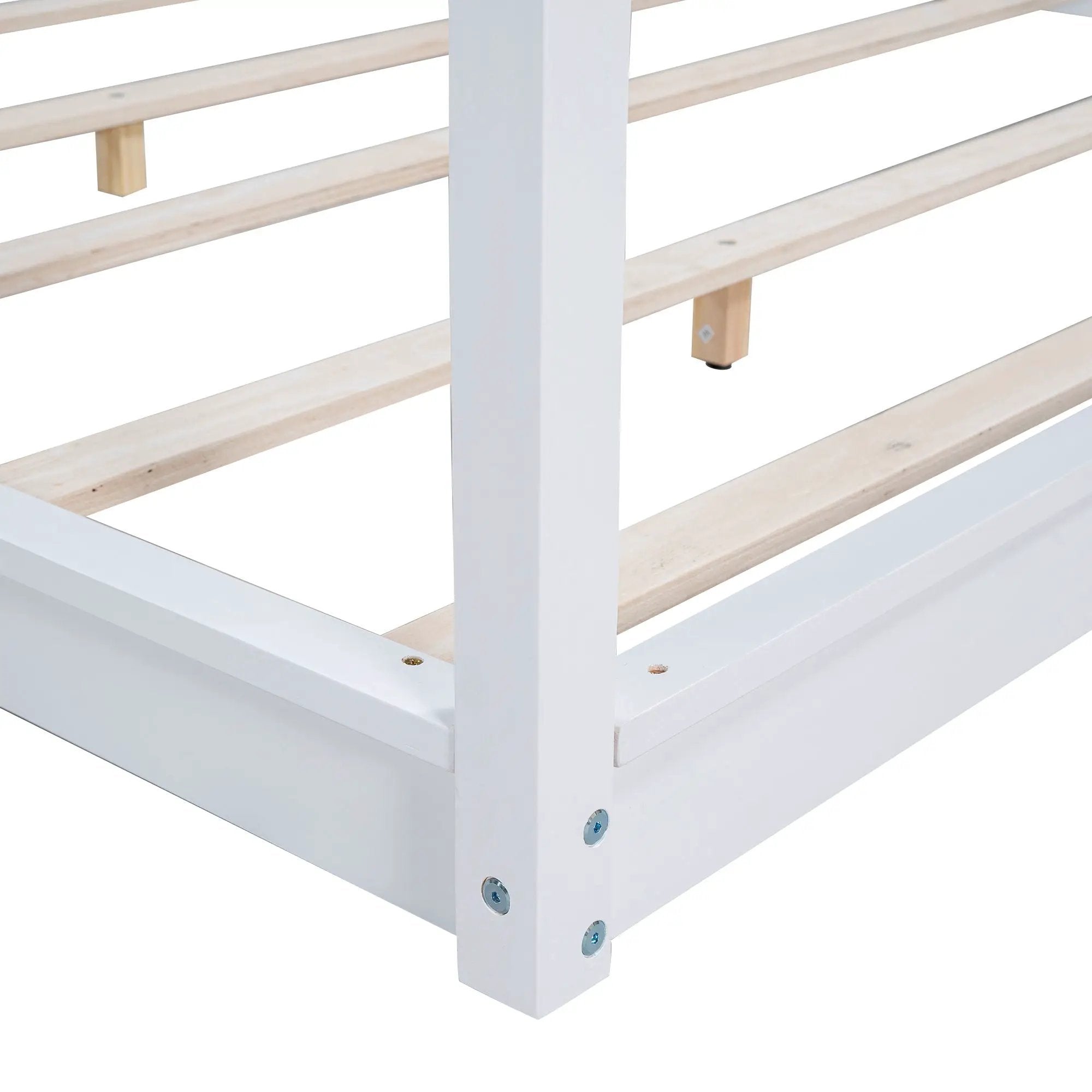 Wood Canopy Platform Bed With Support Legs And Airflow Slats by Unique Piece Furniture