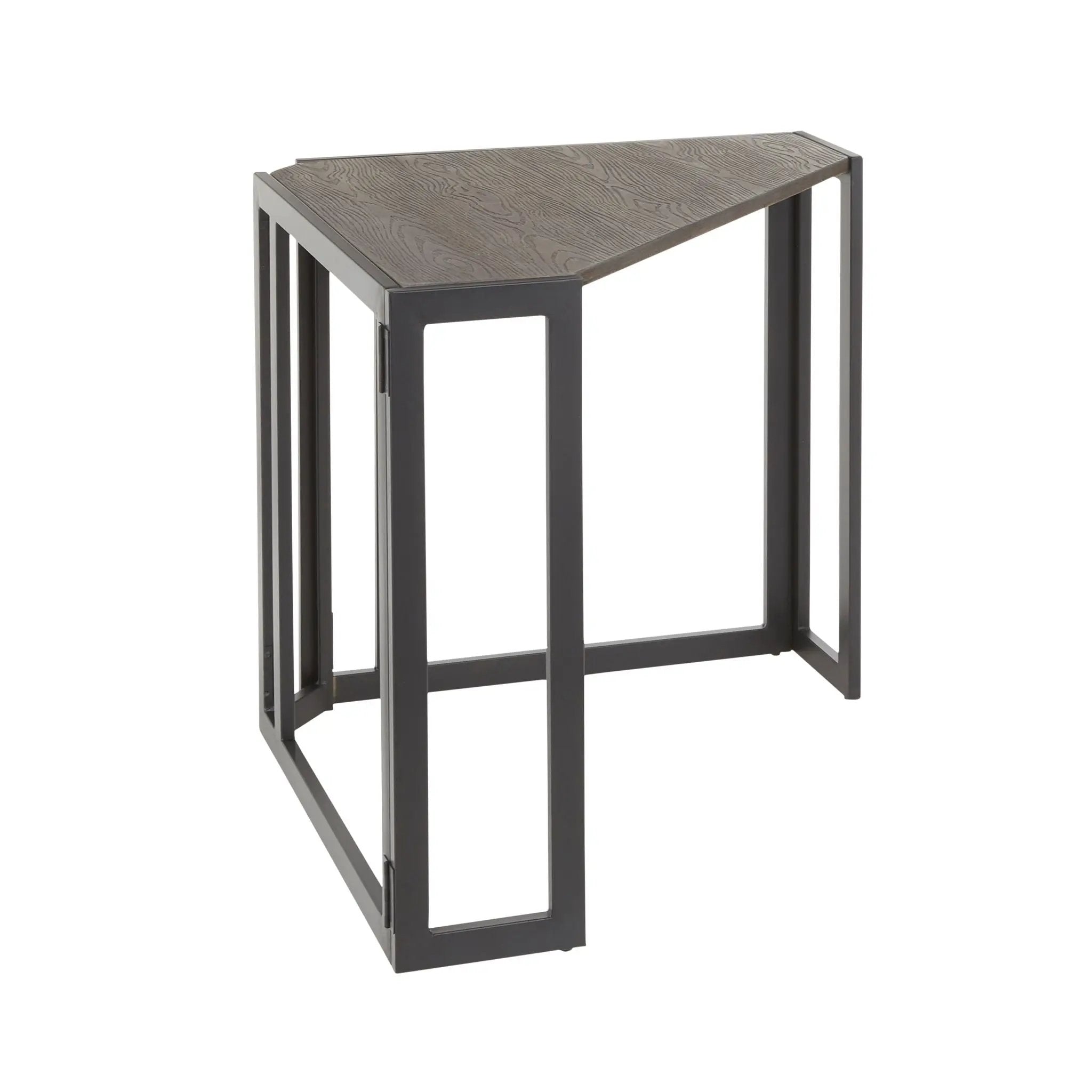 Roman - Industrial Corner Desk - Black / Espresso by HouseOfZazla