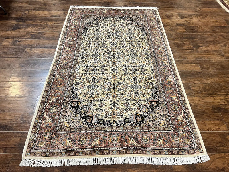 Pak Persian Rug 5x8, Handmade Wool Oriental Carpet, Vintage Rug, Floral Allover, Very Fine 320 KPSI by Jewel Rugs