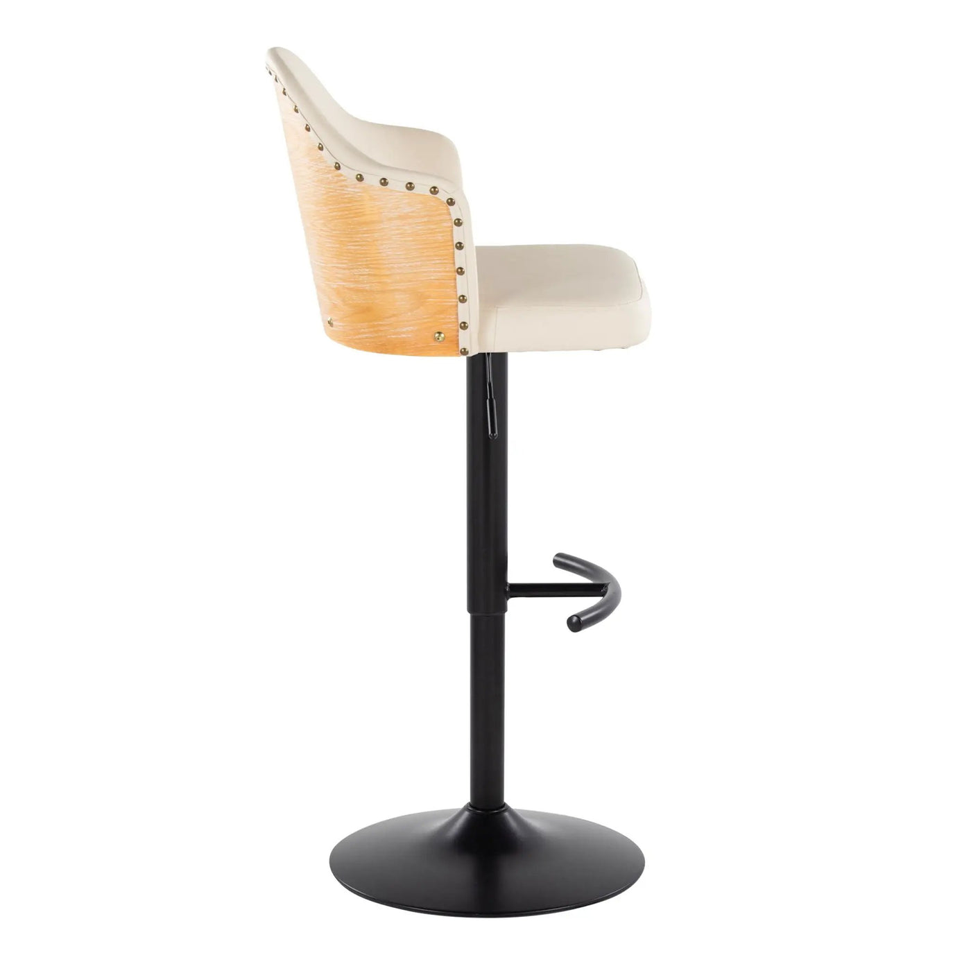 Ahoy - Contemporary Adjustable Barstool, Swivel With Rounded T Footrest (Set of 2) by HouseOfZazla