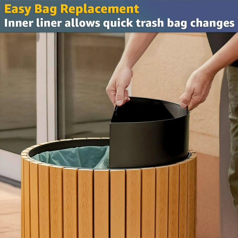 22-Gallon Heavy-Duty Commercial Outdoor Round Two-Stream Trash Can (SAK59821) by SAKSBY WHOLESALE