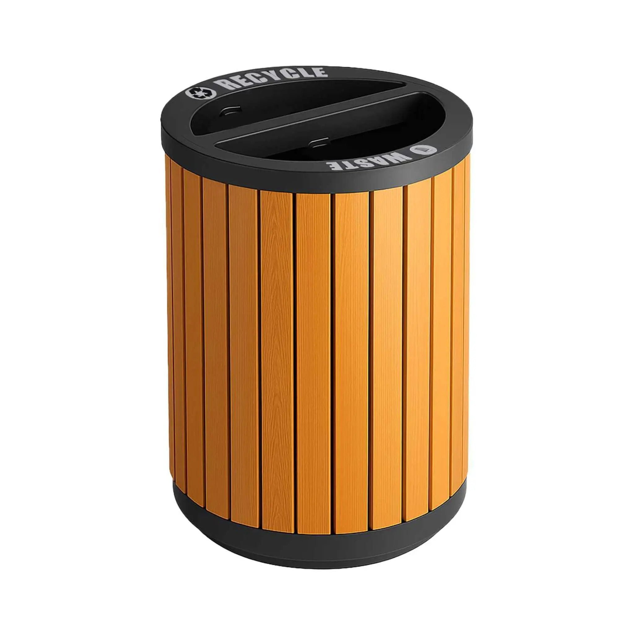 22-Gallon Heavy-Duty Commercial Outdoor Round Two-Stream Trash Can (SAK59821) by SAKSBY WHOLESALE