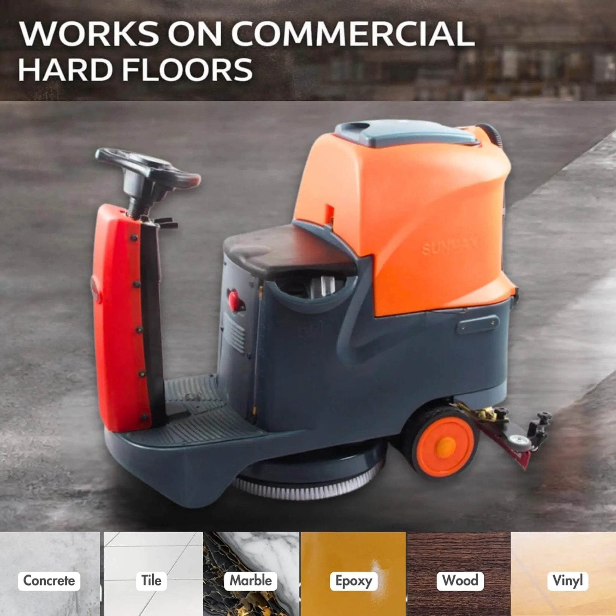22-Inch Heavy-Duty Electric Industrial Ride-On Floor Scrubber With Dual Tanks (SAK40597) by SAKSBY WHOLESALE