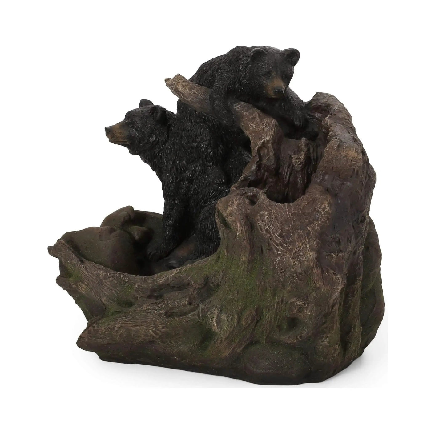 22-Inch Weather-Resistant Outdoor Bears On A Log Floor Fountain With LED Lights (SAK77651) by SAKSBY WHOLESALE