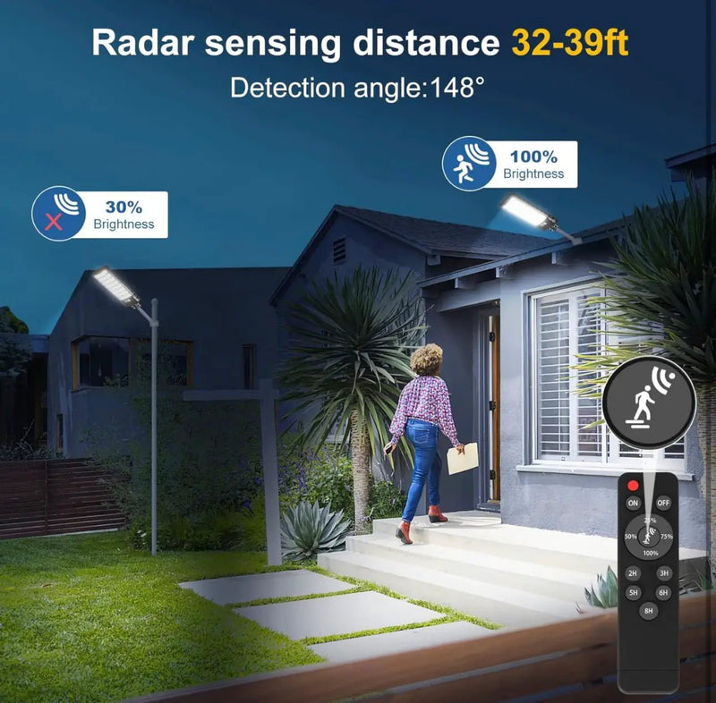 2200W Solar Street Light Parking Lot Lights, 6500K Solar Led Outdoor Lights, Solar Lights Outdoor Waterproof, Dusk to Dawn by Outdoor Solar Outlet