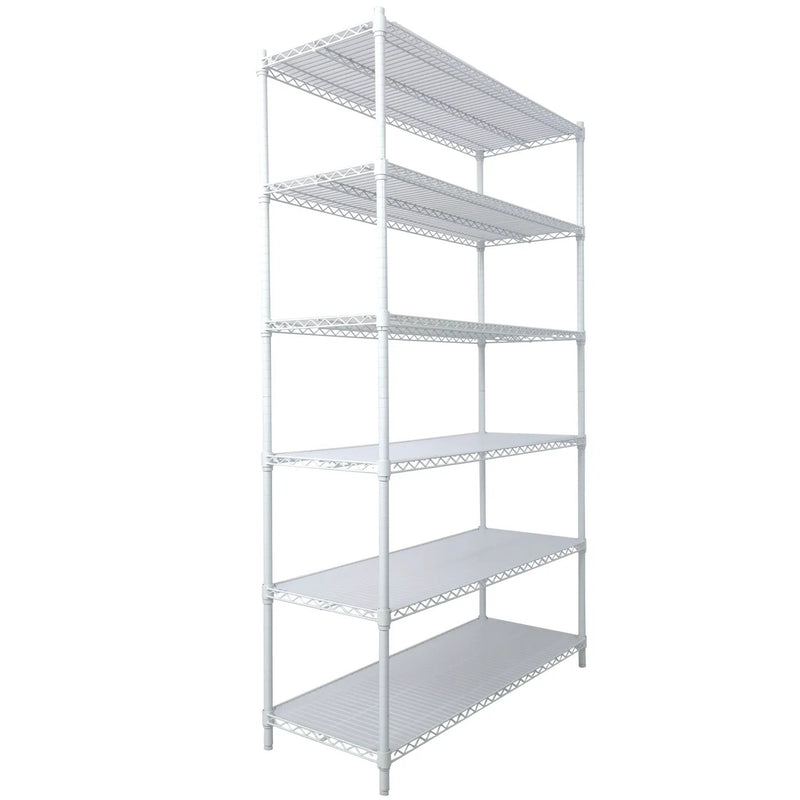 6 Tier 6000Lbs Capacity Nsf Metal Shelf Wire Shelving Unit, Heavy Duty Adjustable Storage Rack With Wheels & Shelf Liners For Commercial Grade Utility Steel Storage Rack by Unique Piece Furniture