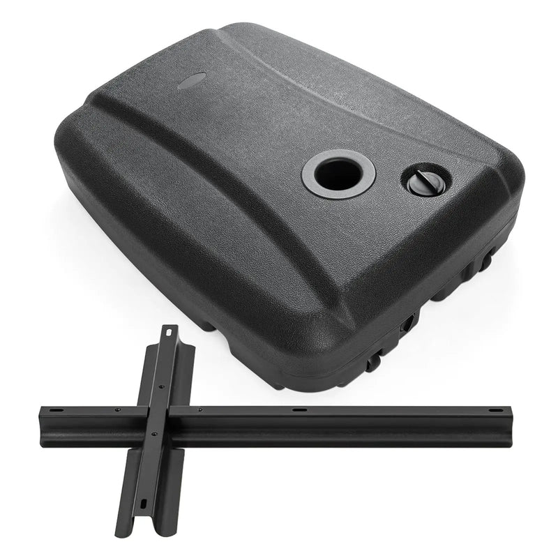220 LBS Cantilever Patio Umbrella Base Stand with Wheels Fillable offset Umbrella Stand-Black by DirectDeals