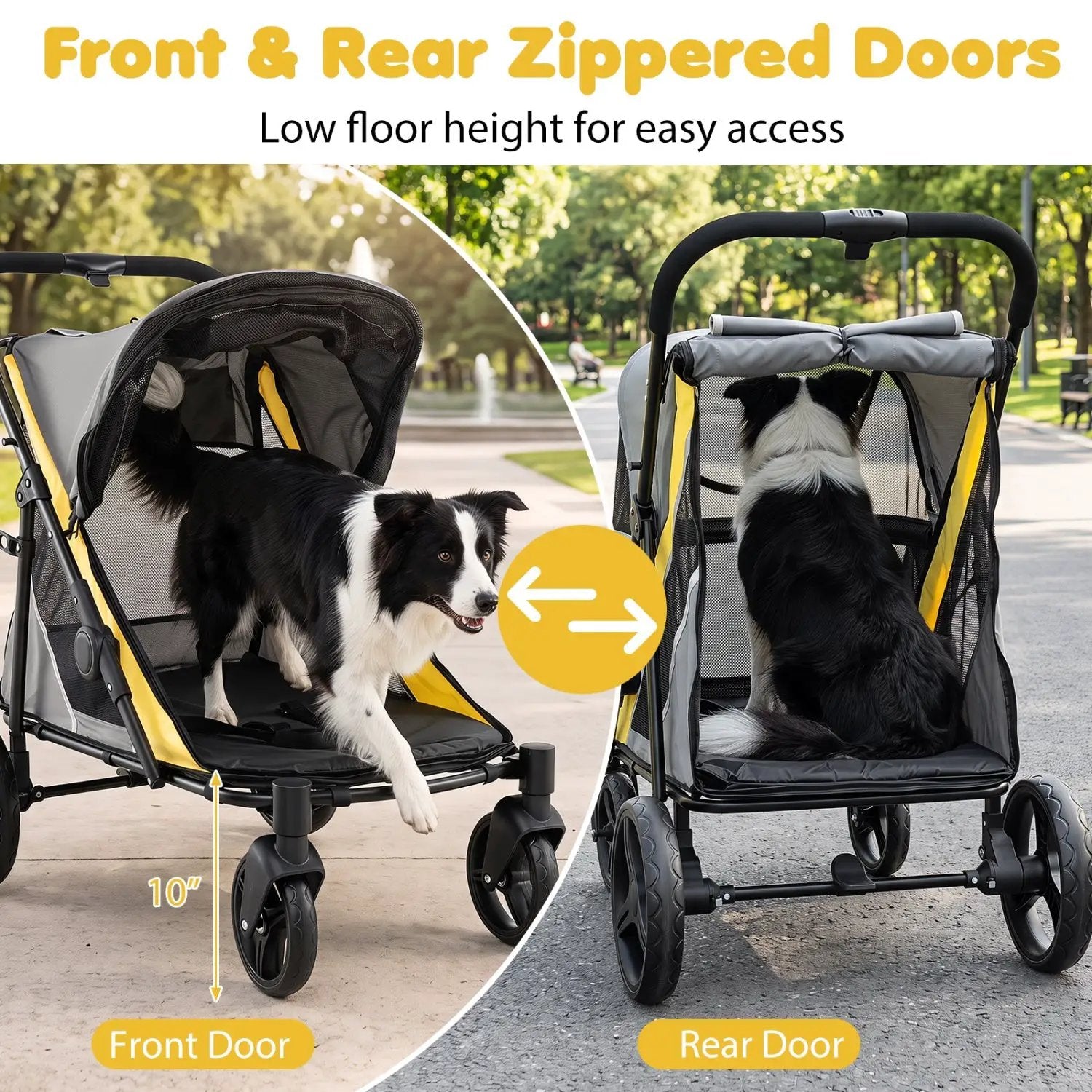 Heavy Duty Dog Stroller for Large Dogs - 220 LBS Capacity by DirectDeals